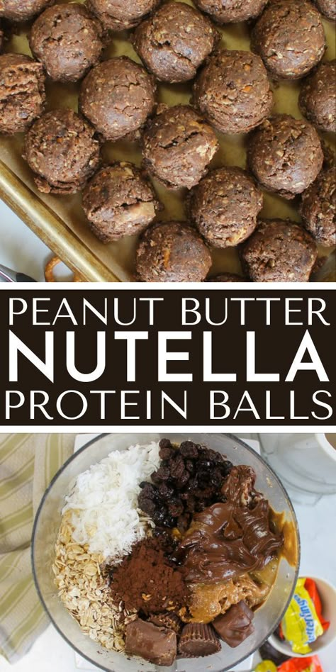 Peanut Butter Nutella Protein Balls made in the food processor and ready to freeze. Chocolate Covered Protein Balls, Best Protein Balls Recipe, Best Protein Balls, Nutella Protein Balls, High Protein Balls, Healthy Peanut Butter Balls Protein, Easy Peanut Butter Protein Balls No Bake, Healthy Protein Balls, Peanut Butter Protein Balls