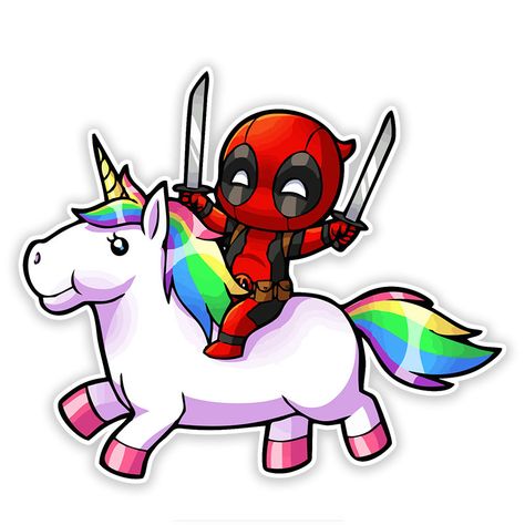 Deadpool Unicorn, Cute Deadpool, Unicorn Tattoos, Wall Bedroom, Window Wall, Car Sticker, Car Stickers, Bedroom Wall, Custom Clothes