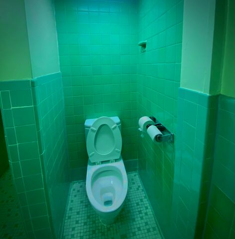 Blue Public Bathroom, Bathroom Cinematography, Liminal Bathroom, Bathroom Stall Aesthetic, Bathroom Reference, Places Reference, Neon Bathroom, Liminal Aesthetic, Bathroom Photography