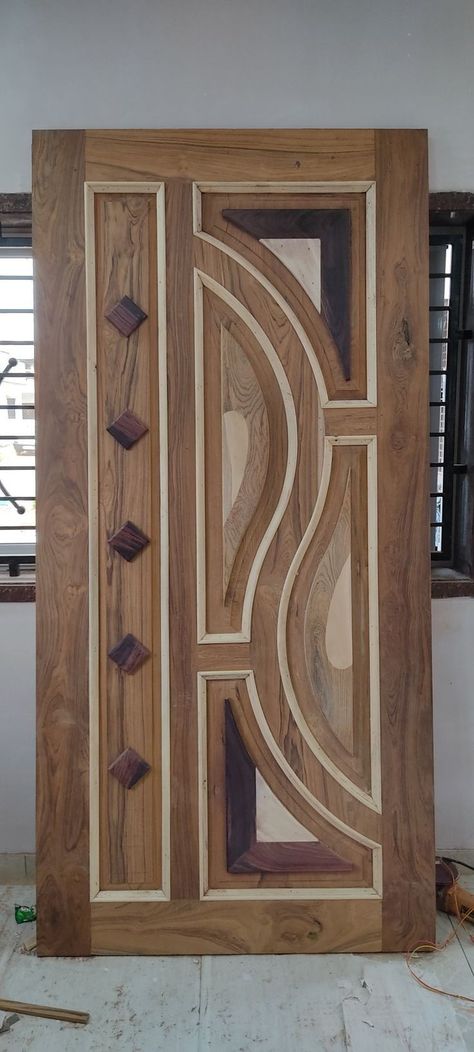 Wood door Pintu Ganda, बेडरूम डिजाइन, House Front Door Design, Flush Door Design, Box Bed Design, House Main Door Design, Door Design Photos, Single Door Design, Front Door Design Wood