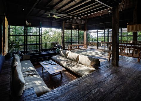 The Barn / Alexis Dornier | ArchDaily Columns Inside, Places Illustration, Cabin 7, Japanese Houses, Barn Design, Reclaimed Timber, The Barn, Second Floor, Ground Floor