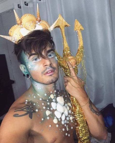 Untitled Poseidon Costume, Merman Costume, Sirens Fashion, Anime Nature, Male Mermaid, Couples Cosplay, Mermaid Parade, Mermaid Man, Fairy Halloween Costumes