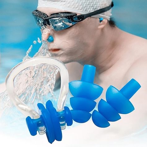 Surf Pool, Swimming Nose Clips, Water Sport Accessories, Silicone Ear Plugs, Diving Pool, Swimming Gear, Swimming Pool Accessories, Nose Clip, Gear Accessories