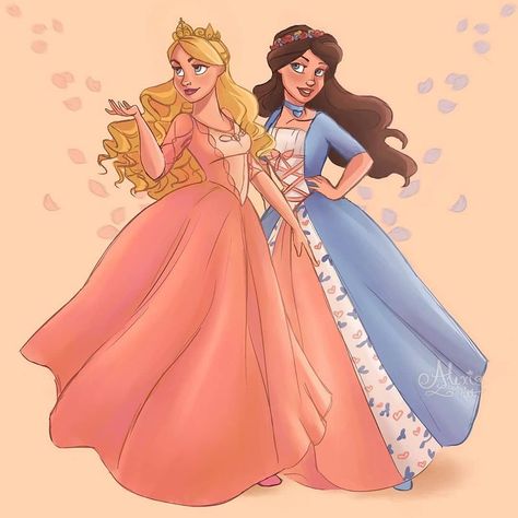 Princess Anneliese and Erika from Barbie as The Princess and the Pauper Two Princesses, Princesas Disney Anime, Girl Barbie, Barbie Drawing, Princess And The Pauper, Princess Drawings, Barbie Princess, Arte Inspo, Barbie Movies