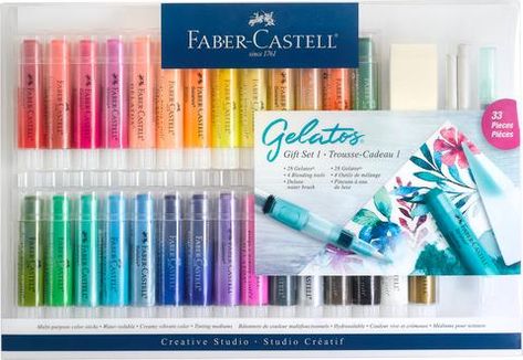 Gelatos Techniques, Faber Castell Gelatos, Cool Art Supplies, Gelatos Faber Castell, Gelato Flavors, Art Supplies List, Art Kits For Adults, New Art Ideas, School Material