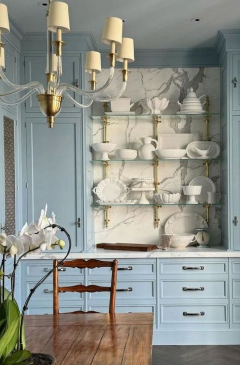 Christopher Peacock, French Inspired Kitchen, Parisian Interior, Blue Cabinets, Cabinetry Design, Sitting Pretty, Blue Kitchens, Kitchen Layout, Kitchen Styling