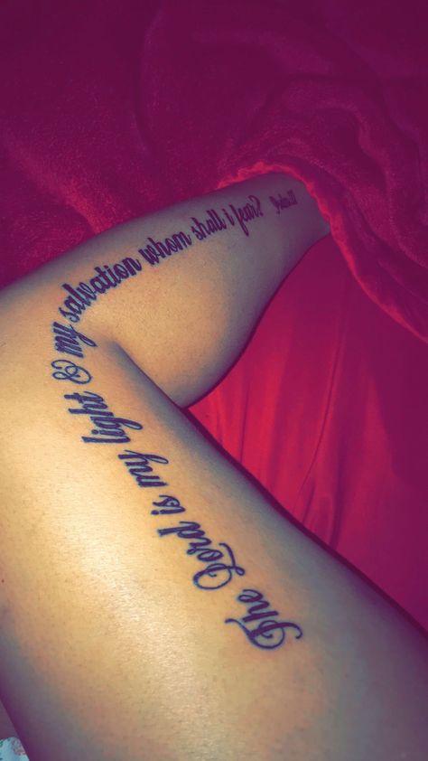 ♥️ Words Down Leg Tattoo, Tattoos Dolphin, Side Leg Tattoo, Cute Foot Tattoos, Cute Thigh Tattoos, Stomach Tattoos Women, Tattoo Artist Tattoo, Artist Tattoo, Hip Tattoos Women