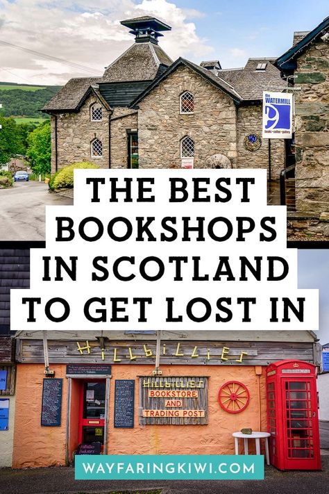 If you're looking for the best bookshops in Scotland, here are some of my favourites. I've included the ebst bookshops in Edinburgh as well as the rest of Scotland. Make sure you save this to your travel boards for later. Bookstores in Scotland | Scotland books | Scotland bookshop | Scotland bookstore | Edinburgh Scotland bookshop Scotland Bookstore, Wigtown Scotland, Scotland Vacation, Scotland Road Trip, Scotland Trip, Uk Trip, Scotland Highlands, Visit Scotland, Bus Travel