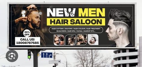 Saloon Banner Design, Beauty Parlour Board Design, Mordan Art, Mens Hair Salon, Salon Offers, Flex Design, Media Poster, Saloon Hair, Man Up Quotes