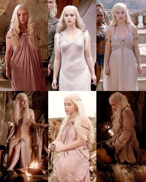 Daenerys targaryen season one costumes Daenerys Targaryen Season 1 Outfits, Deanery Targaryen Outfit, Danerys Targarian Costume Halloween, Danaerys Targaryen Dresses, Danerys Targarian Outfit, Daenerys Season 1, Targaryen Dress Aesthetic, Daenerys Targaryen Season 1, Daenerys Outfits