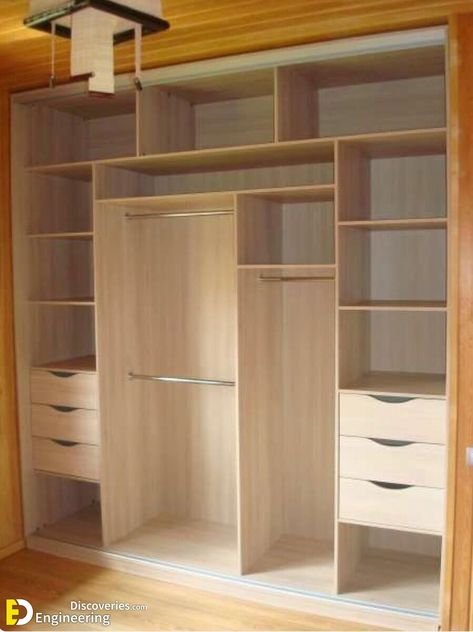 Amazing Bedroom Clothes Cabinet Wardrobe Design - Engineering Discoveries Wardrobe Inside Design, Wooden Wardrobe Design, Bedroom Wardrobe Design, Clothes Cabinet, Wooden Closet, Luxe Bedroom, Wardrobe Interior, Personal Closet, Cabinet Wardrobe