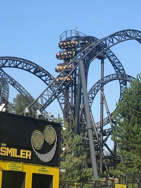 Smiler Alton Towers Aesthetic, Smiler Rollercoaster, The Smiler Alton Towers, Alton Towers Aesthetic, Rollercoaster Photos, Roller Coaster Aesthetic, Smiler Alton Towers, Rollercoaster Aesthetic, Alton Towers Rides