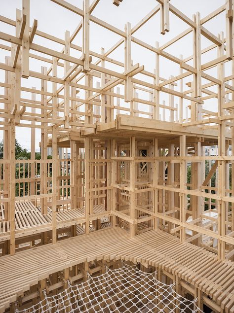 Gallery of House 1 / ALICE Studio Architects - 17 Epfl Campus, Collaborative Installation, Tectonic Architecture, Wooden Pavilion, Balloon Frame, Timber Architecture, Best Student, Pavilion Architecture, Modern Architecture Interior