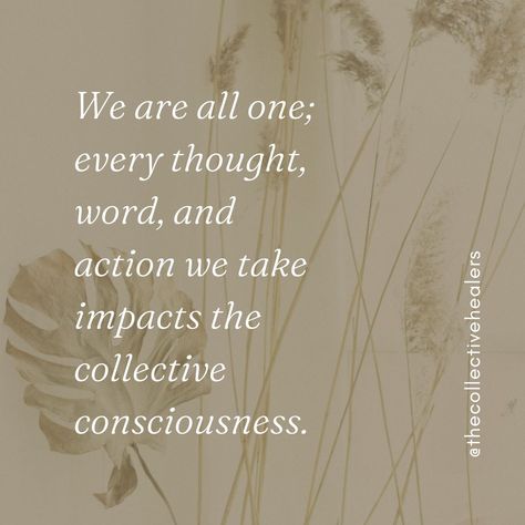 We are all one; every thought, word, and action we take impacts the collective consciousness. Resonate? Tap to share. 🫶 #consciousness #consciousnessshift #AwakeningJourney #healersofthelight #CollectiveHealing #collectiveconsciousness Spiritual Growth Quotes, Collective Consciousness, We Are All One, Deeper Meaning, Growth Quotes, Spoken Words, Deep Meaning, The Collective, It's Meant To Be