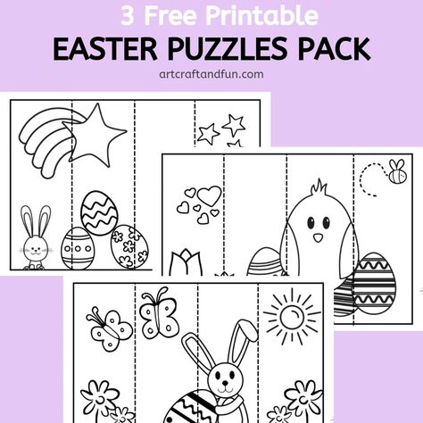 Printable Easter Puzzles | Free Printables | Art Craft And Fun Easter Puzzles Printable, Easter Puzzles, Easter Printables Free, Printable Puzzles, Free Printable Art, Holiday Activities, Black N White, Spring Crafts, Art Craft