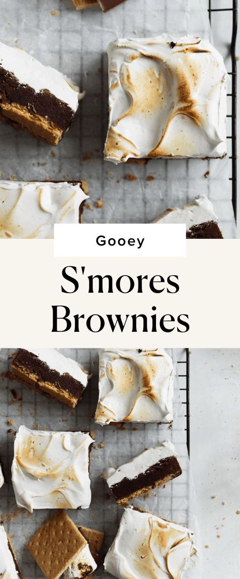 Chaffle Ideas, Brownies Smores, Sweet Chaffle, Smores Brownies Recipe, Smores Brownies, Smores Dessert, Broma Bakery, Fudgy Brownie, S'mores Bar