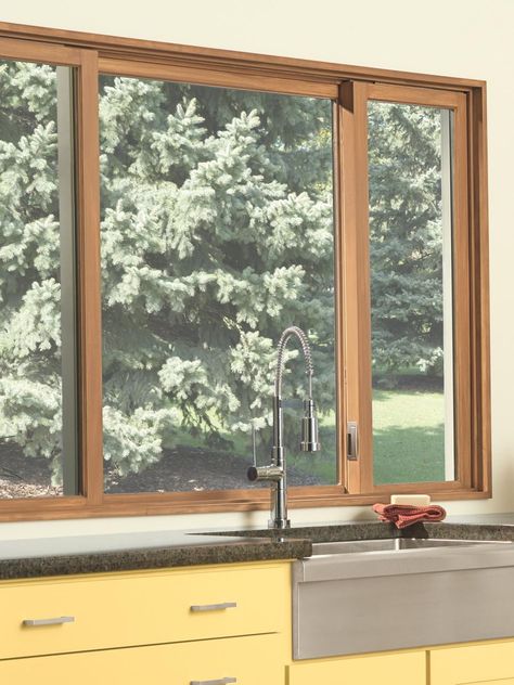 New Home Windows, Modern Kitchen Window, Types Of Windows, Kitchen Window Design, Slider Window, Window Architecture, Window Designs, Home Windows, Double Hung Windows