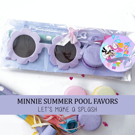 Pool Minnie Birthday Party Favors Bag Minnie Party Favors, Birthday Party Favor Bags, Candy Toppers, Christmas Birthday Invitations, Pool Party Themes, Minnie Birthday Party, Unicorn Valentine, Girls Tea Party, Fun Birthday Party