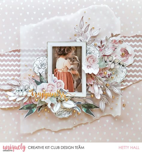 Create this stunning scrapbooking layout using the Uniquely Creative Winter Rose Collection. Layout by Hetty Hall. Scrapbooking Girls Pink Scrapbooking Pretty Scrapbooking Layout Scrapbooking Tutorial Kaisercraft Scrapbooking, Wedding Scrapbook Pages, Girls Crafts, Wedding Scrapbooking Layouts, Uniquely Creative, Beautiful Scrapbook Layouts, Scrapbook Design Layout, Wedding Scrapbooking, Scrapbook Layout Sketches