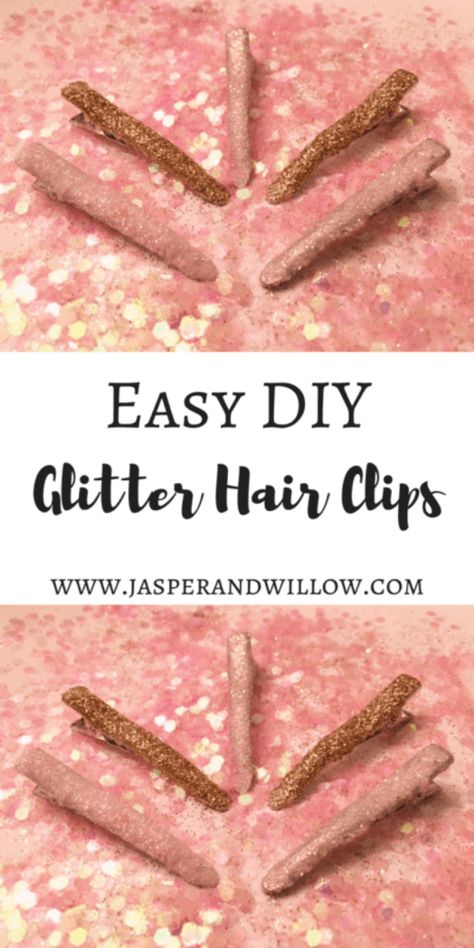 Easy DIY Glitter Hair Clips - Full Tutorial Hair Clips Tutorials, Glitter Hair Clips, Diy Projects For Adults, Glitter Paint For Walls, Glitter Projects, How To Make Glitter, Glitter Jars, Tutorial Hair, Diy Glitter