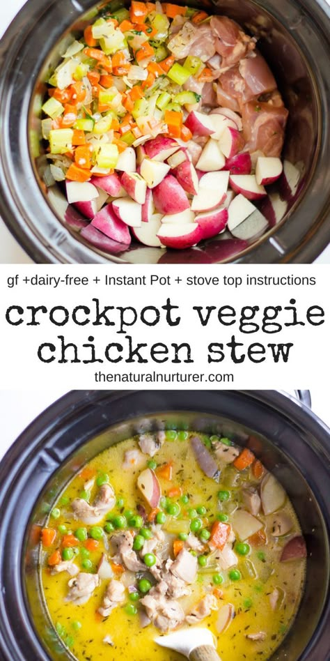 Crockpot Vegetable, Chicken Vegetable Stew, Slow Cooker Chicken Stew, Vegetable Soup With Chicken, Healthy Comfort, Healthy Slow Cooker, Vegetable Stew, Healthy Comfort Food, Chicken Stew