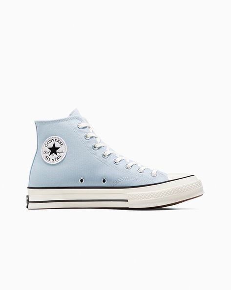 Converse Chuck 70 Vintage, Chuck 70 Vintage Canvas, Cute Converse Shoes, Platform Chucks, Cute Converse, Blue High Tops, Blue Converse, Preppy Shoes, Converse Shop