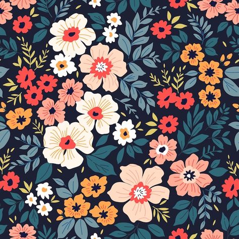 Seamless Patterns Floral, Modern Floral Illustration, Mexican Floral Pattern, Floral Pattern Illustration, Floral Vector Pattern, Practice Sketching, Small Flower Design, Ethnic Pattern Design, Mexican Pattern