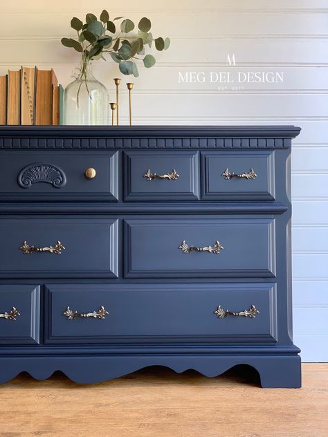 Dresser Table Design, Dresser To Changing Table, Dressing Table Organization, Diy Dressing Table, Organization Dresser, Diy Dressing, Table Organization, Dresser Turned, Blue Painted Furniture