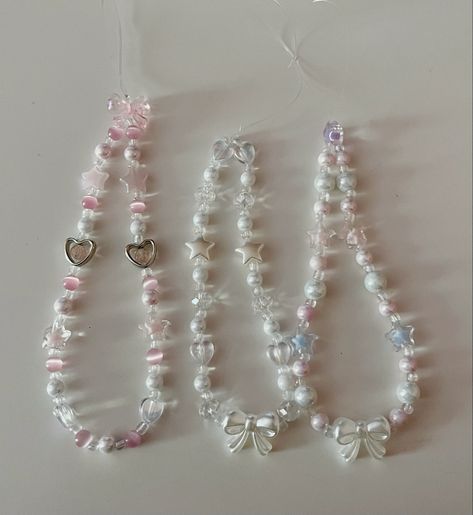 ✧˖°. aesthetic phone charm beads diy pink coquette stars hearts bow pink white charms cute blue prurple soft core ✧˖°. Pink And White Phone Charm, Coquette Phone Charm, Phone Charm Beads, White Phone Charm, Aesthetic Phone Charms, Phone Charms Aesthetic, Cute Phone Charms, Diy Jewelry Set, Manik Manik