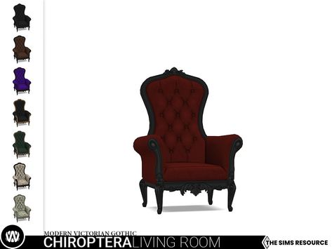 The Sims Resource - Modern Victorian Gothic - Chiroptera Living Chair