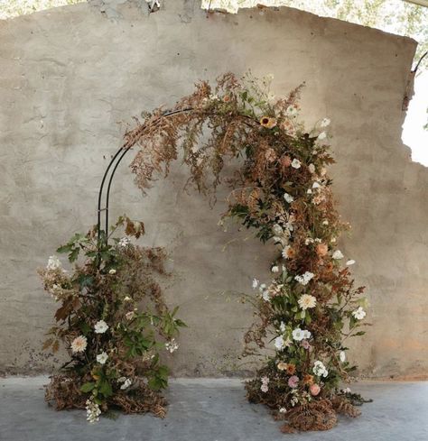 Bench Floral Installation, Partial Arch Wedding, Fall Floral Arch, Dried Flower Arch, Pasta Wedding, Event Florals, Fall Starts, Floral Arch Wedding, First Day Of Fall