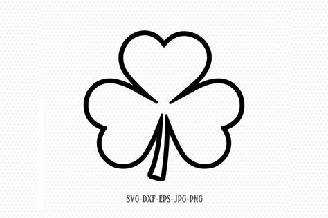 Shamrock Outline, Shamrock Template, St Patricks Day Svg, Cricut Projects Vinyl, On Design, St Patrick’s Day, St Patricks, Cricut Projects, Design Bundles