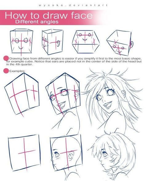 Drawing Head Angles Perspective, Drawing Heads Tutorial, How To Draw Face, Basic Sketching, Draw Face, Face Shapes Guide, Face Angles, Comic Face, Tutorial Drawing