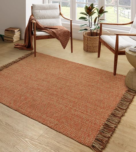 PRICES MAY VARY. Built to Last: Thanks to its polyester and cotton fiber, our hand-woven rug is fade-resistant and sturdy. A great option for high-traffic rooms with pets and kids. Due to hand-woven, there may be errors, the edges are not so straight Machine Washable: As an easy-care rug, you have the flexibility for various cleaning methods. Machine wash on cold for a deep clean and hang dry. Use your vacuum without a beater bar on the lowest power setting Braided Texture: Our hand-woven area r Area Rug For Small Living Room, Neutral Bedroom Rug Ideas, Under Desk Rug, Terra Cotta Rug, Earth Tone Rugs, Rug On Carpet Bedroom, Jute Rug Bedroom, Rattan Rug, Colorful Rugs Living Room