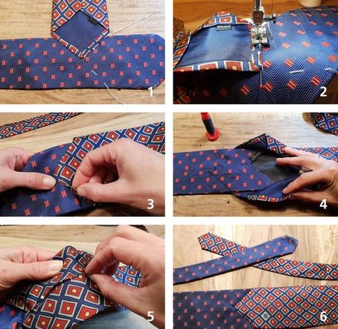 Sewing Silk, Necktie Crafts, Tie Crafts, Mode Tips, Diy Tie, Bernina Blog, Upcycle Sewing, Diy Clothes Design, Silk Accessories