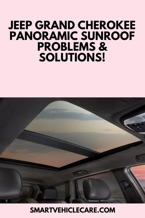 The panoramic sunroof of the Jeep Grand Cherokee may also encounter problems such as difficulty opening and closing, wire harness issues, dual lock malfunctions, motor failure, software bugs, or debris buildup.

But you can resolve them by cleaning & replacing damaged parts. Midsize Suv, Panoramic Sunroof, Vehicle Care, Mid Size Suv, Jeep Girl, Jeep Life, Problem And Solution, Jeep Cherokee, Jeep Grand Cherokee