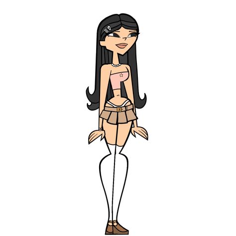 Total Drama Hair, Custom Tdi Characters, Total Drama Island Oc Base Hair, Total Drama Drawings, Tdi Redesigns, Heather Tdi Fanart, Heather Tdi Redesign, Courtney Total Drama Redesign, Total Drama Island Redesign