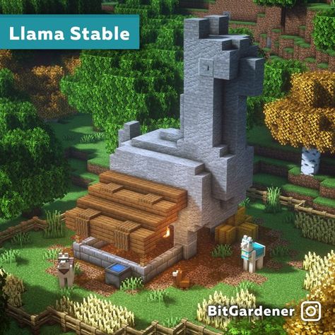 Minecraft Vault Hunters, Minecraft Cat Enclosure, Medevial Minecraft Builds, Minecraft Plains Biome House, Minecraft Llama Pen, Minecraft Librarian House, Minecraft Statue Ideas, Minecraft Kale, Statue Minecraft