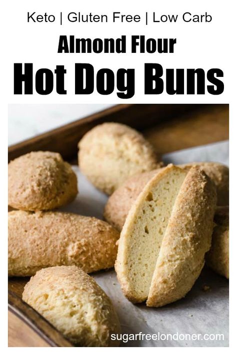 Store bought hot dog buns are highly processed and high in carbs. These Keto hot dog buns are made with almond flour. The recipe is easy, nutritious and delicious. Can be used as a dinner roll or enjoy it with a sweet topping for breakfast! The post includes the method for my homemade keto buns as well as my favourite hot dog filling! #ketohotdogs #ketobuns #lowcarbbuns Almond Flour Bread Recipes, Almond Flour Bread, Best Keto Bread, Almond Bread, Flour Bread, Lowest Carb Bread Recipe, Bread Easy, Sans Gluten Sans Lactose, Low Carb Breakfast Recipes