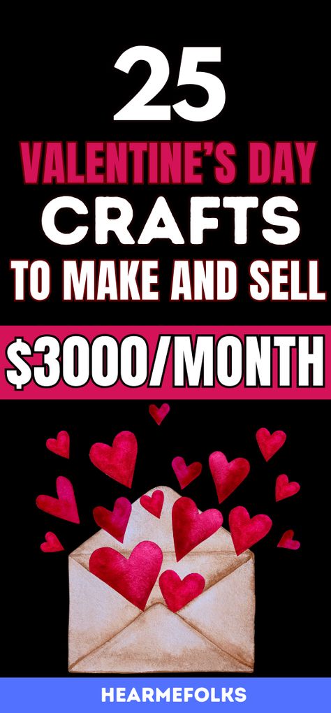 Looking for Valentine crafts to make and sell in 2024? As a DIY enthusiast, I can tell you that there is good money to be made from crafts and there is a handmade gift for everyone. #valentinescrafts #valentineprojects #valentinesdaycrafts #valentinecraftstosell #valentinecraftsforadults Valentine Projects To Sell, Easy Homemade Crafts To Sell, Homemade Valentines Crafts, Valentines Craft Fair Ideas, Valentine Craft Fair Ideas, Valentine Things To Make And Sell, Diy Valentines Gifts To Sell, Valentine Crafts To Make And Sell, Valentines Day 2024 Trends