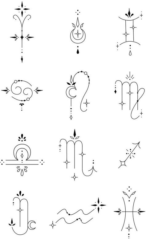 Zodiac Astrology Tattoo, Big Three Tattoo Zodiac, Dainty Aries Tattoo, Gemini And Aries Tattoo, Zodiac Finger Tattoo, Libra Finger Tattoo, Small Astrology Tattoos, Astrology Signs Tattoos, Aquarius Minimalist Tattoo