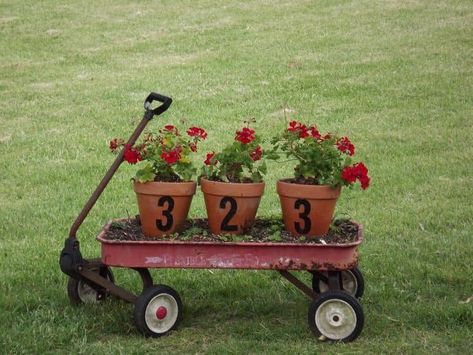 Willow House, Old Wagons, The Dandelion, Red Wagon, Outdoor Inspirations, House Number, Raised Beds, Lawn And Garden, Outdoor Projects