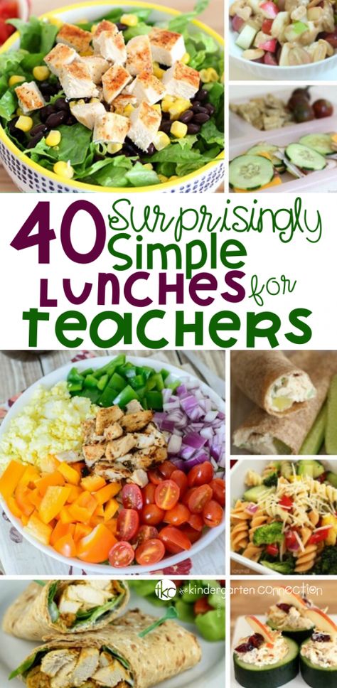 40 Surprisingly Simple Teacher Lunches - The Kindergarten Connection Lunches For Teachers, Teacher Lunch Ideas, Lunch For School, Teacher Lunch, Teacher Lunches, Easy Healthy Lunch Recipes, Easy Healthy Lunches, Prepped Lunches, Easy Lunch Recipes