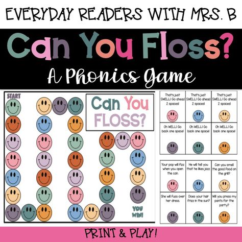 Help your students master reading FLOSS rule words with this fun game! Floss Rule, First Grade Words, Blends And Digraphs, Phonics Games, Reading Games, Short Vowels, High Frequency Words, Game Start, A Sentence