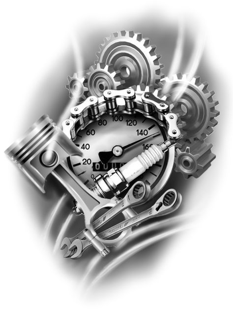 Mechanical Gears Tattoo, Piston Tattoo Mechanical, Motorcycle Engine Tattoo, Moto Tattoo, Mechanical Tattoo, Engine Tattoo, Biomechanical Tattoo Design, Watch Tattoo Design, Gear Tattoo