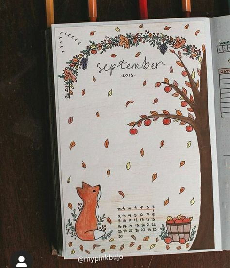 Autumn Bullet Journal, Artist Hue, Bullet Journal September, Bullet Journal Month, Bullet Journal For Beginners, Creating A Bullet Journal, Bullet Journal Paper, Pop Up Art, Bullet Journal Ideas