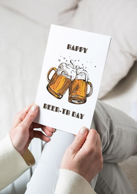 happy beer-th day, funny alcohol drink beer birthday card Happy Beer Day Birthday, Alcohol Birthday Cards, Homemade Birthday Card, Beer Birthday Cards, Beer Card, Happy Beer, Father Birthday Cards, Funny Alcohol, Happy Birthday Man