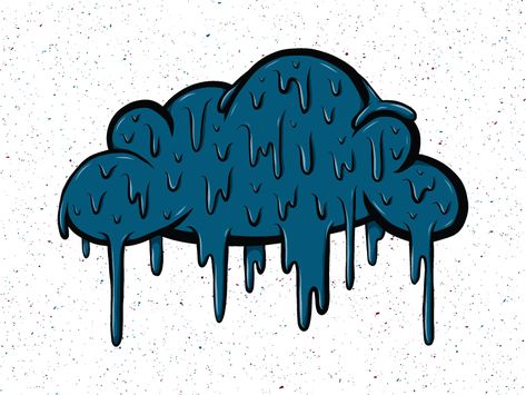 Drippy Cloud by Ernie Zielsdorf on Dribbble Trippy Clouds Drawing, Drip Aesthetics, Drippy Paintings, Drip Drawing, Cloud Tshirt, Drippy Wallpapers, Dripping Paint Art, Kaws Painting, Prompt Ideas