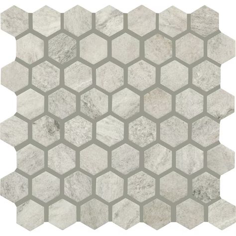 STAINMASTER Quarzite Sepia 10-in x 12-in Matte Ceramic Hexagon Stone Look Floor and Wall Tile (1-sq. ft/ Piece) in the Tile department at Lowes.com Matte Ceramic, Mosaic Floor, Hexagonal Mosaic, Floor And Wall Tile, Wall Tile, Bathroom Remodel, Kitchen And Bath, Bathrooms Remodel, Tile Floor