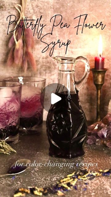 Julia Halina Hadas ( WitchCraft Cocktails ) on Instagram: "A simple floral butterfly pea flower syrup for beautiful color-changing or purple hued drink recipes ~ lavender optional, but recommended :) Recipe is below 👇

Butterfly pea flower is one of my favorite ingredients for a touch of visual magic and integrating alchemy in times of transition and change. It’s great for connecting to feminine energy as well. When mixed with citrus such as lemon or lime, butterfly pea flower changes color from a dark, indigo blue to a purple-pink. So adding this butterfly pea flower syrup to your drink recipes and adding citrus last will create a stunning and eye-catching effect!

This is the syrup I use in a few of the recipes (cocktail and mocktails) I’ll be demo-ing over the next few days. 

Recipe - Witchcraft Cocktails, Flower Syrup, Lime Butterfly, Lavender Cocktail, Butterfly Pea Flower, Butterfly Pea, Pea Flower, Floral Butterfly, Dark Indigo